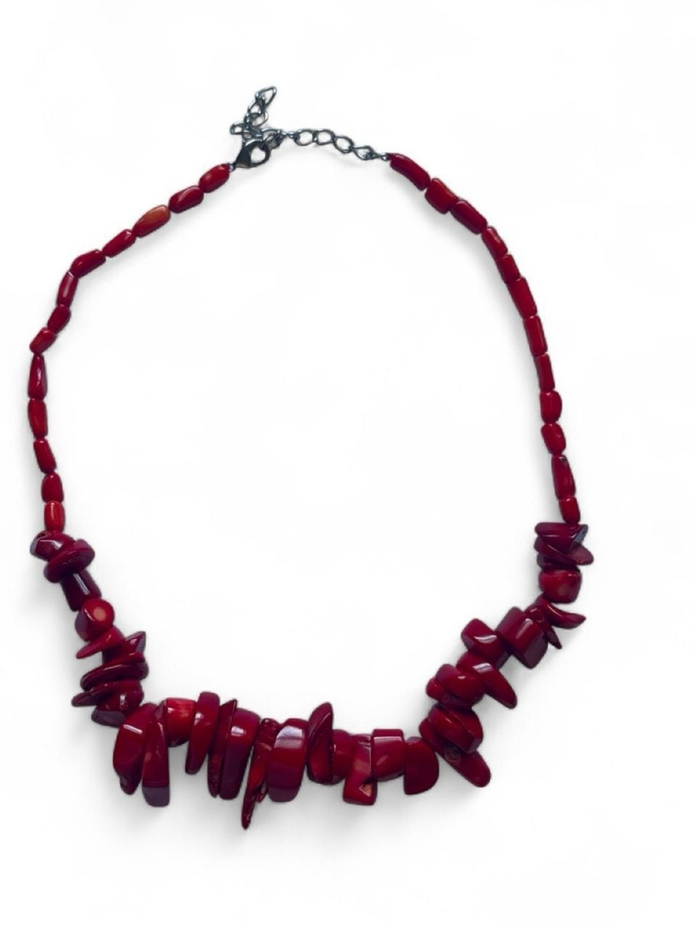 Red Chip Bead Necklace - Women Jewelry